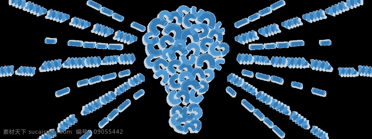 创意 蓝色 灯泡 元素 png元素 卡通 免抠元素 透明素材