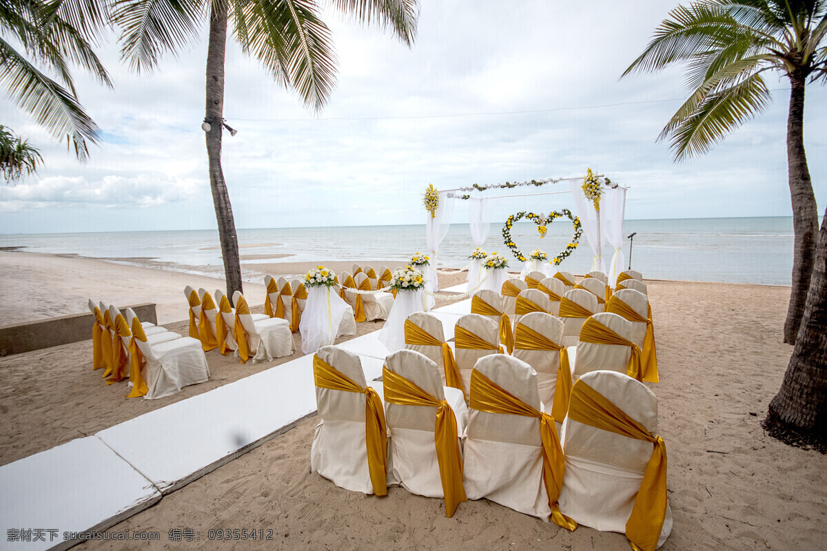 海边 婚礼 树木 椅子 心形 其他类别 环境家居