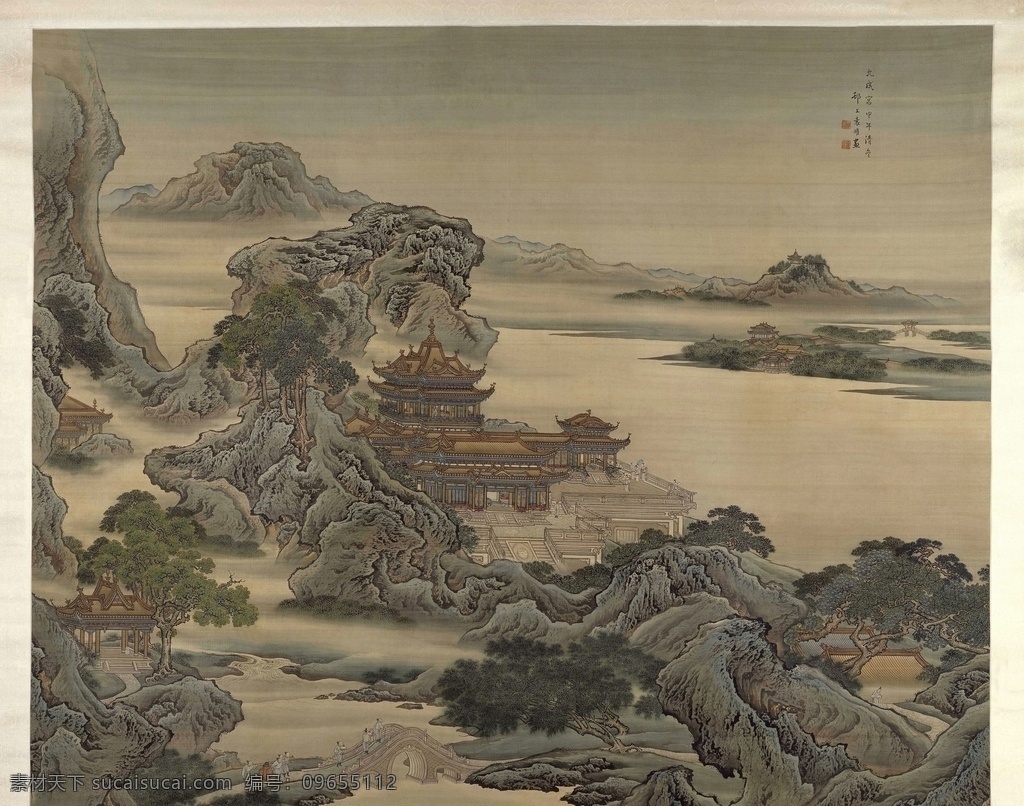 袁耀 九成宫图图片 国画 古画 建筑 九成宫