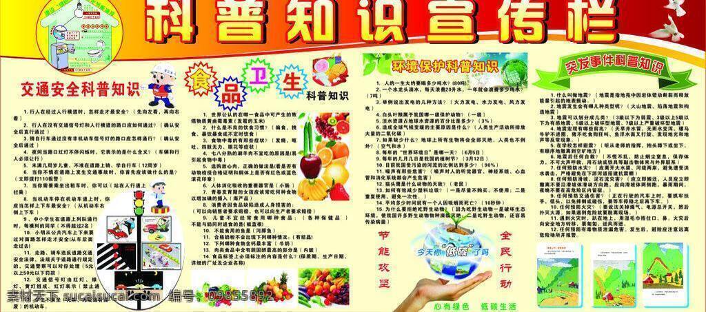 展板模板 科普知识 宣传 板报 节能 减排 交通安全 食品安全 环境卫生 突发事件 矢量 其他展板设计