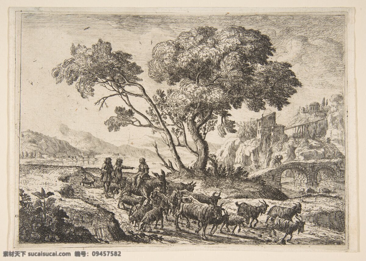 铜版画 版画 线条 线画 黑白 装饰画 配画 挂画 风景 美术馆藏品 绘画书法 文化艺术