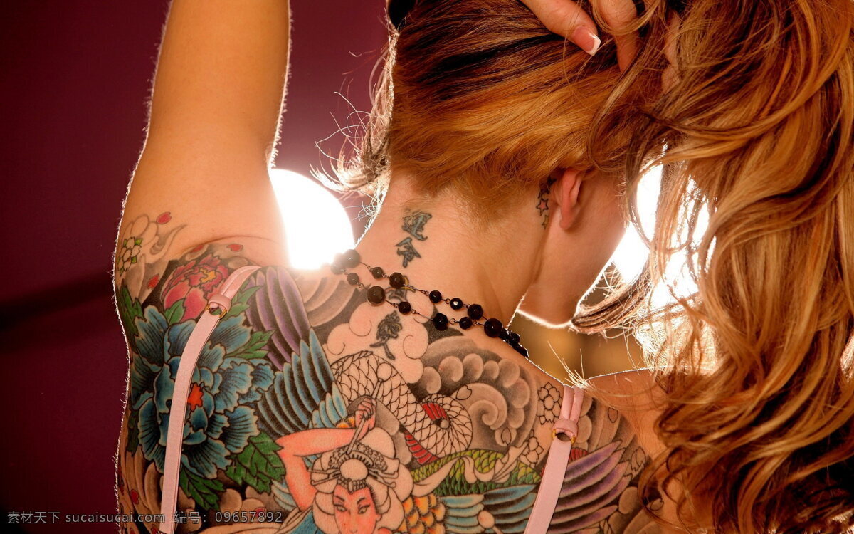 人体彩绘纹身 人体彩绘 纹身 人体 彩绘 刺青 背部