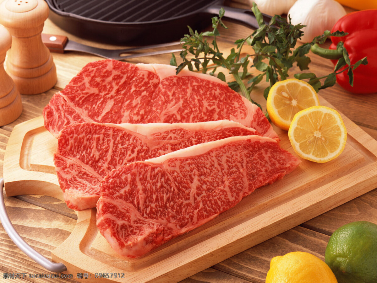 雪花牛肉摄影 西餐 烧烤 牛排 原料 雪花牛肉 龙眼肉 红色