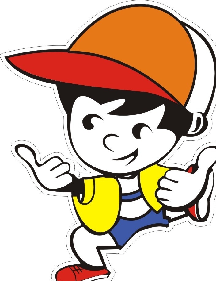 卡通人物标志 人物标志 卡通人物 带 帽子 的卡 通 人物 小孩子 儿童幼儿 矢量人物 矢量