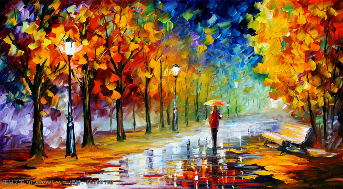 风景 风景画 公园 挂画 绘画 绘画书法 街道 景色 油画 雨景 设计素材 模板下载 公园雨景 油画风景 艺术 油画艺术 秋雨 夜雨 路灯 树林 下雨 西方油画 欧美油画 油画作品 文化艺术 装饰素材 山水风景画