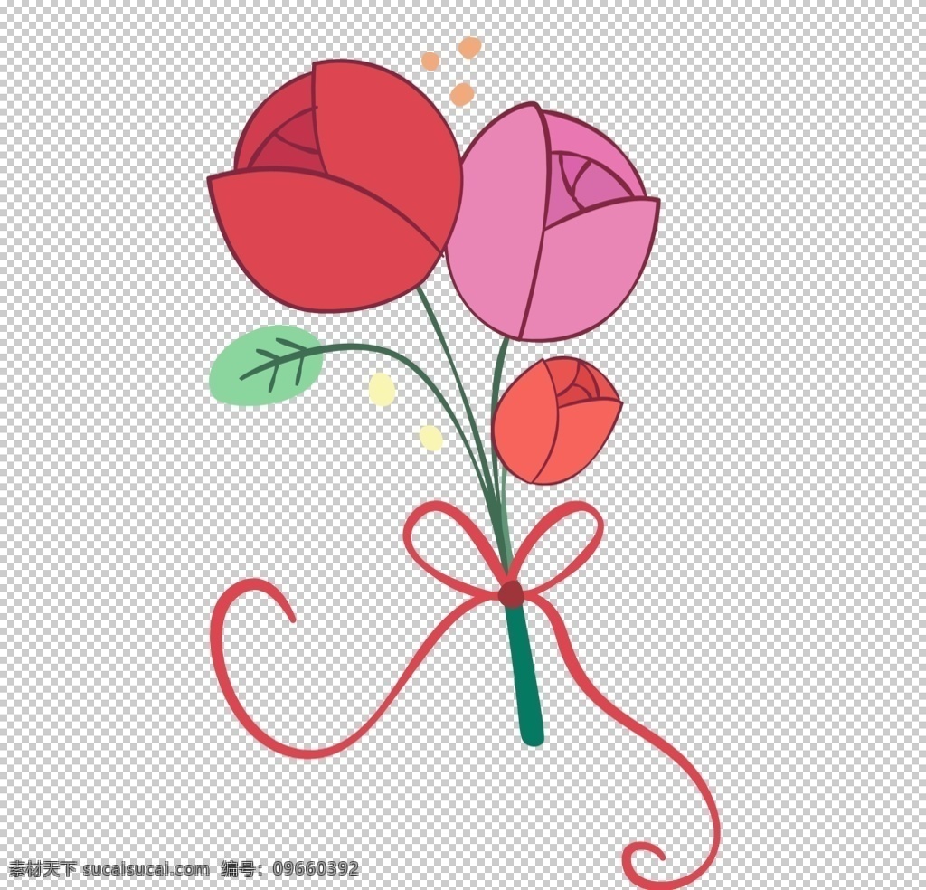 卡通玫瑰花 玫瑰花透明底 png透明底 透明底免抠图 png图片