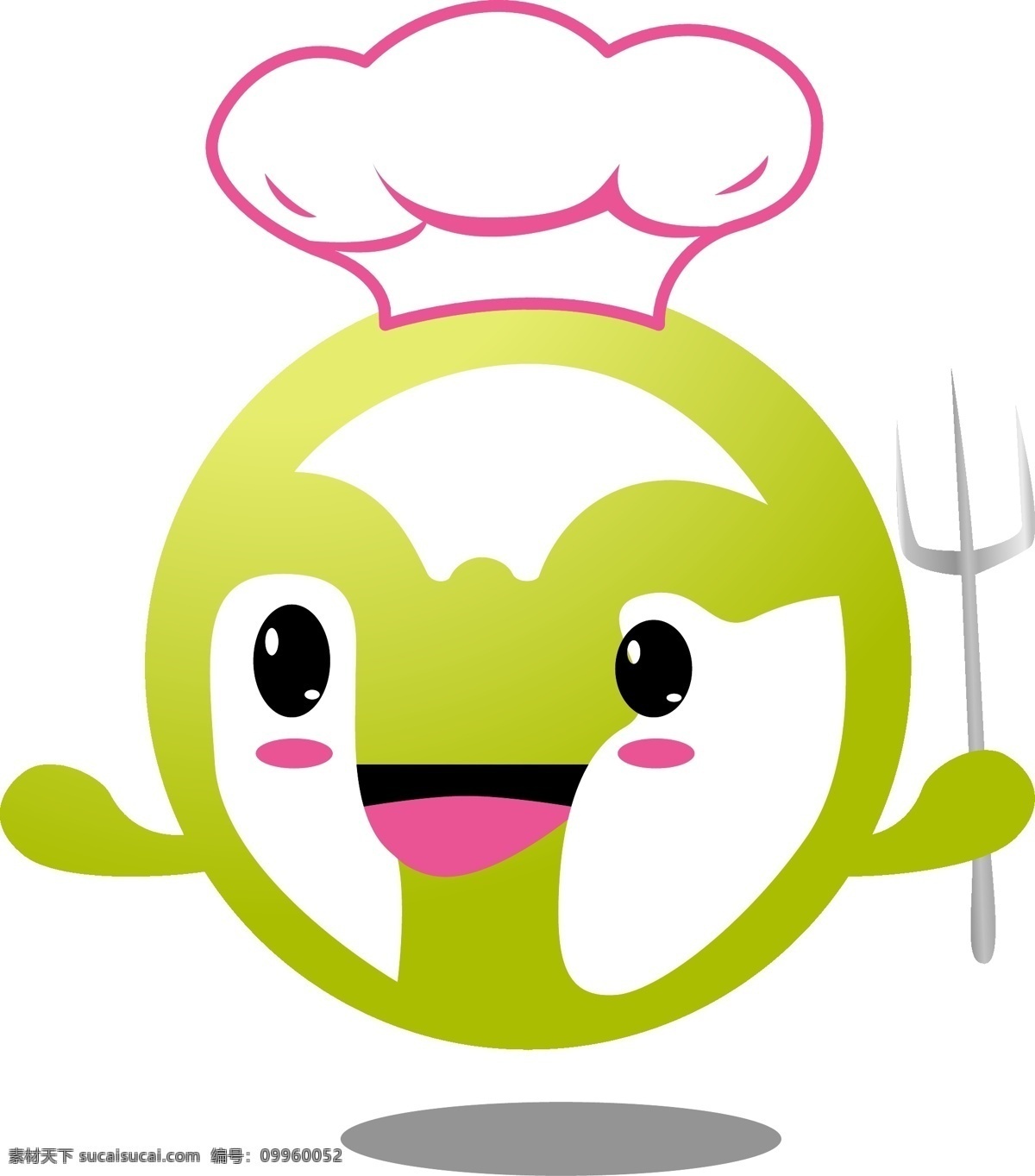 卡通小厨师 矢量 卡通 饭店 logo 绿色 白色