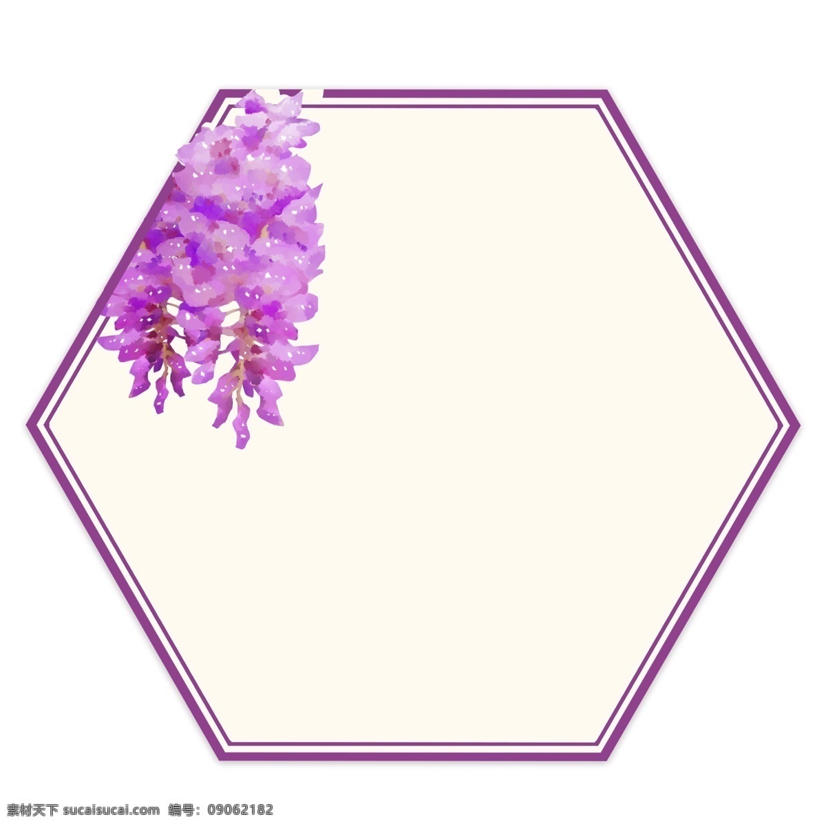 植物 紫色 花 装饰 框 插画 紫色花边框 手绘 五边形 边框 花朵 边框插图 手绘文本框