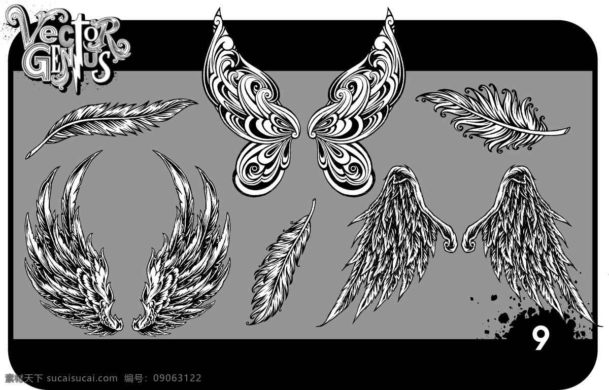 矢量 魔法 天使 羽毛 元素 源文件 高清 免费素材 图片图案 设计图案 下载素材