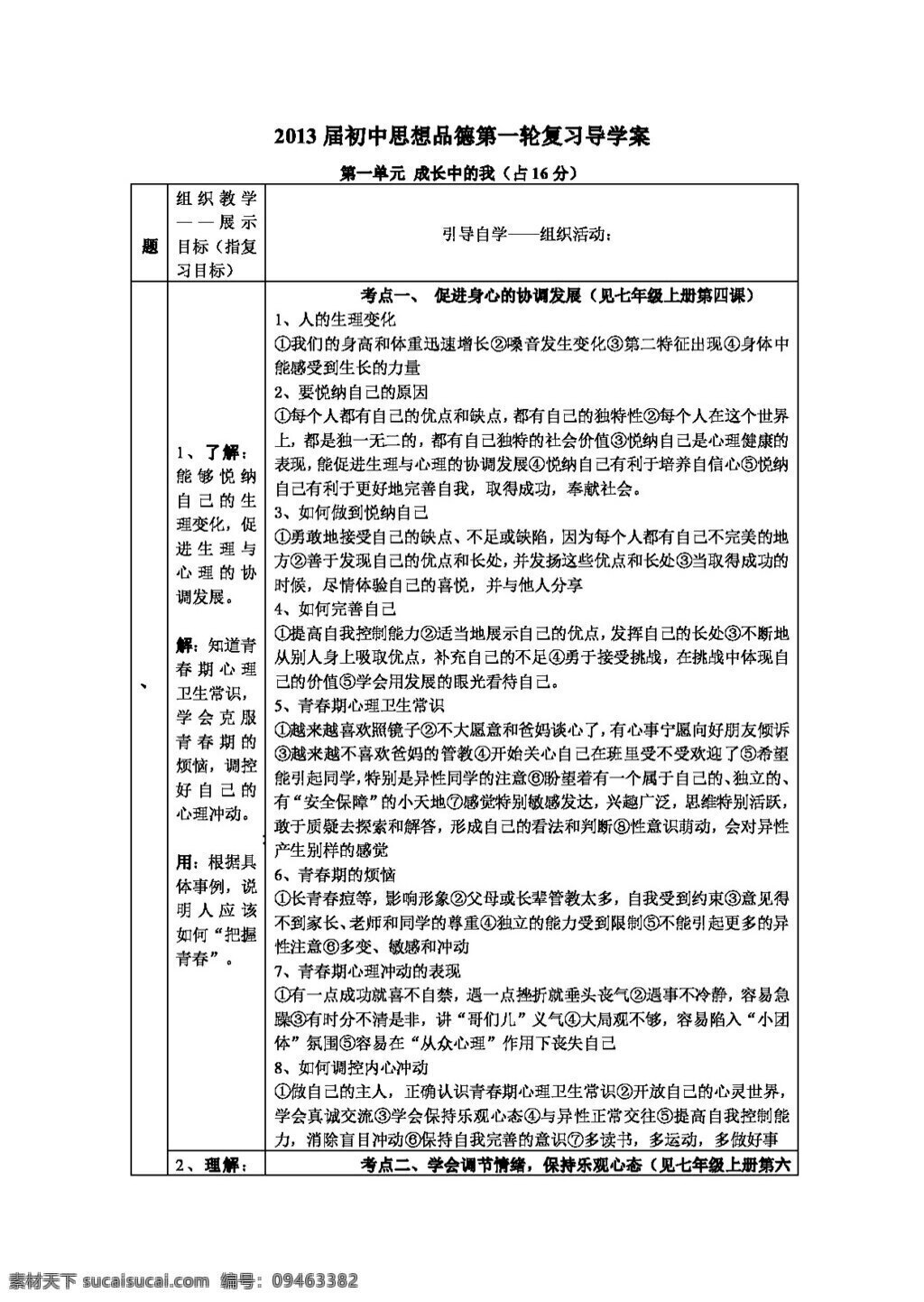 中考 专区 思想 品德 初中 复习 导 学 案 思想品德 学案 中考专区
