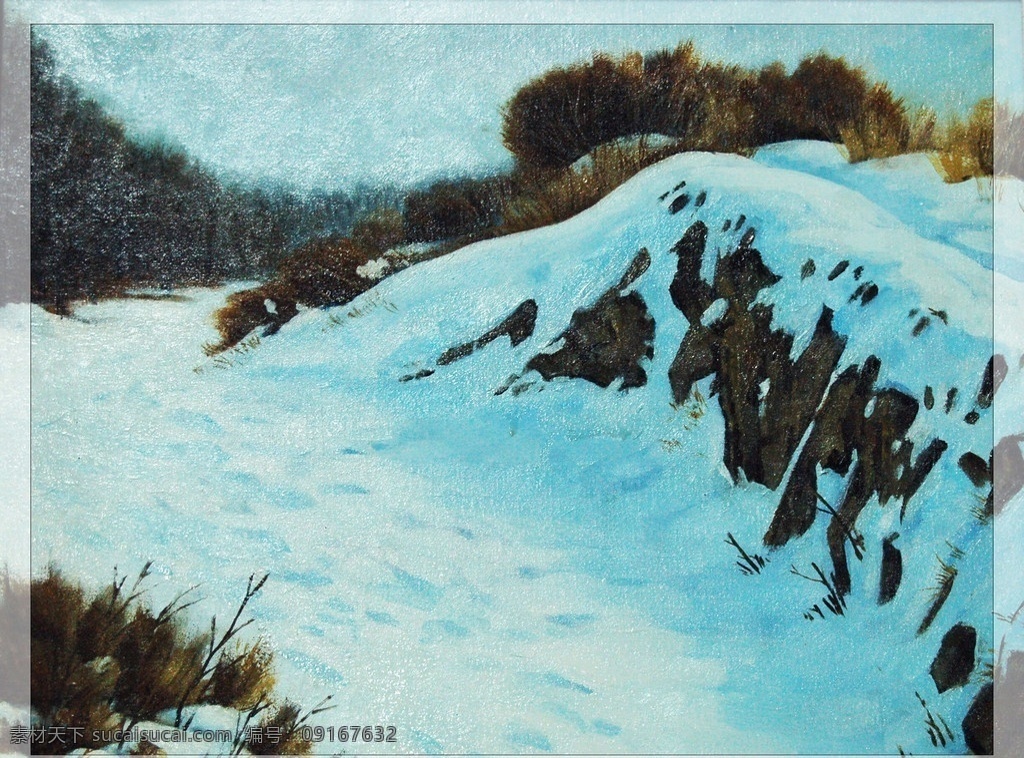 油画风景 雪景 风景油画 风景 欧美油画 绘画 艺术 油画作品 绘画书法 油画 文化艺术