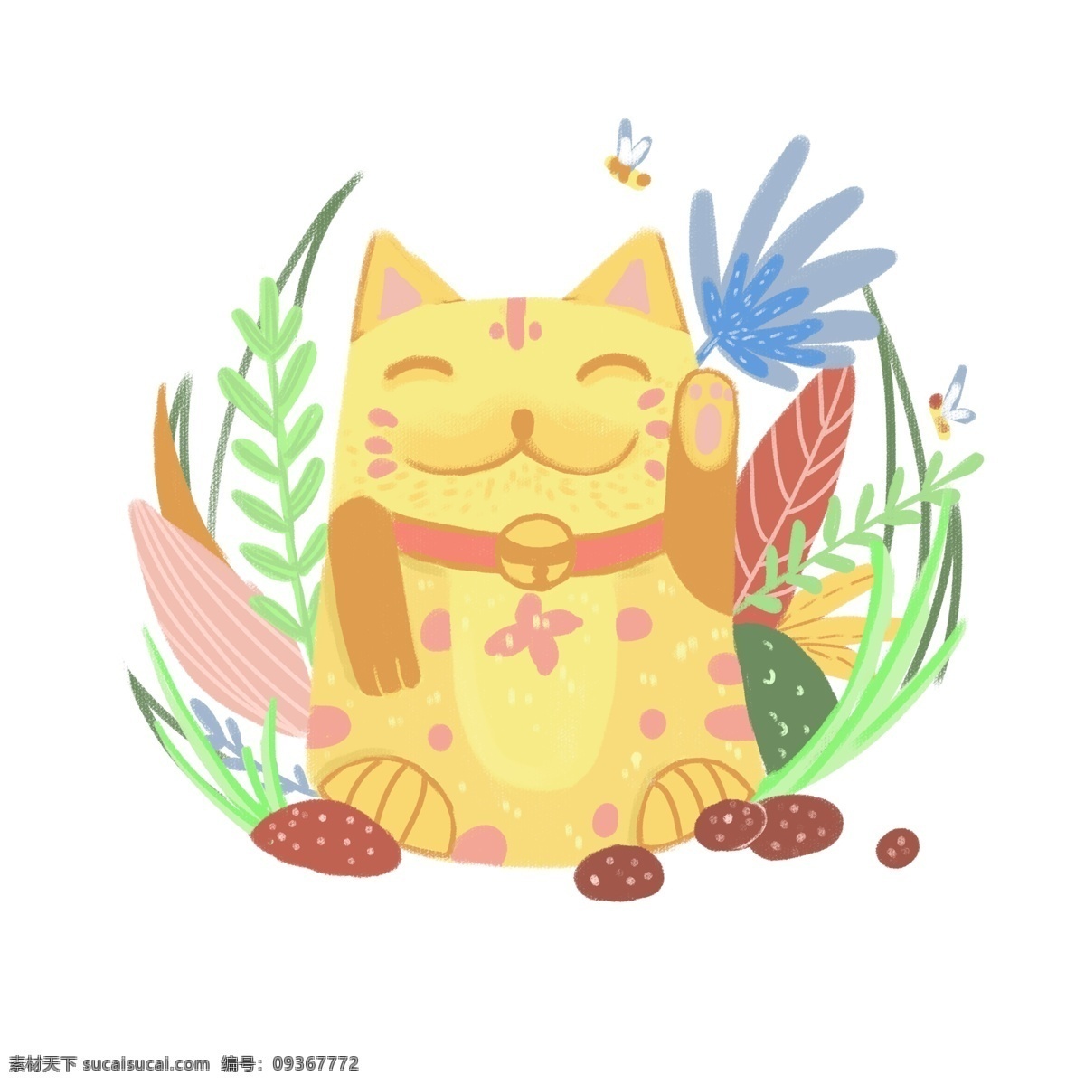 2019 年 招 财 猫 招财猫 中国风 可爱猫咪 万事如意 心想事成 新春 春节