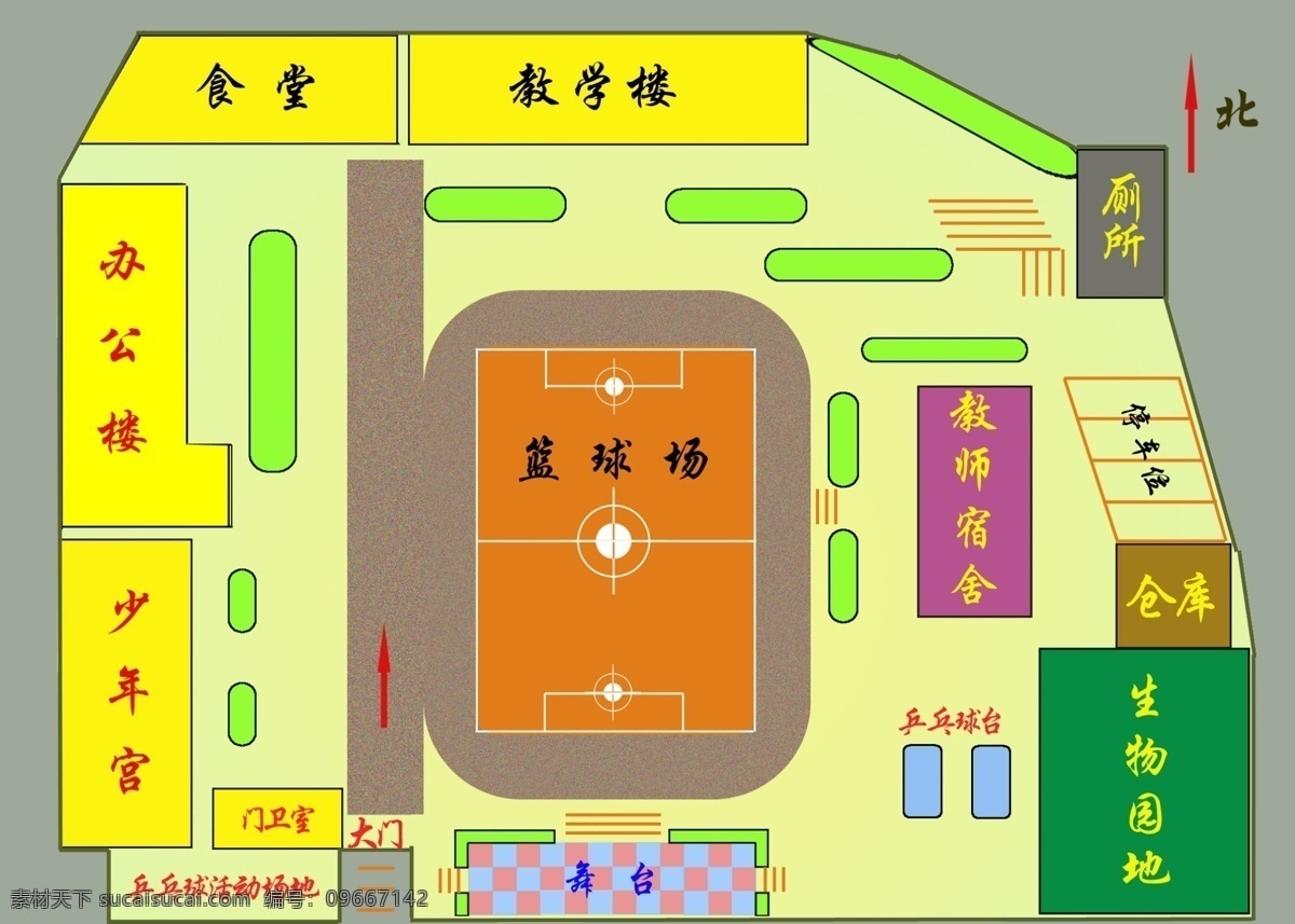 学校平面图 ps图 分图层 可更改 适用 分层
