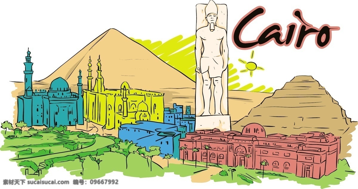 矢量 开罗 涂鸦 矢量开罗涂鸦 矢量图 建筑家居