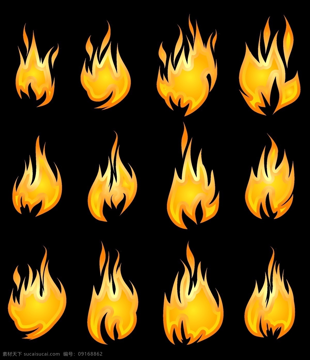 各式各样 火焰 矢量 火 火苗 燃烧 矢量素材 fire