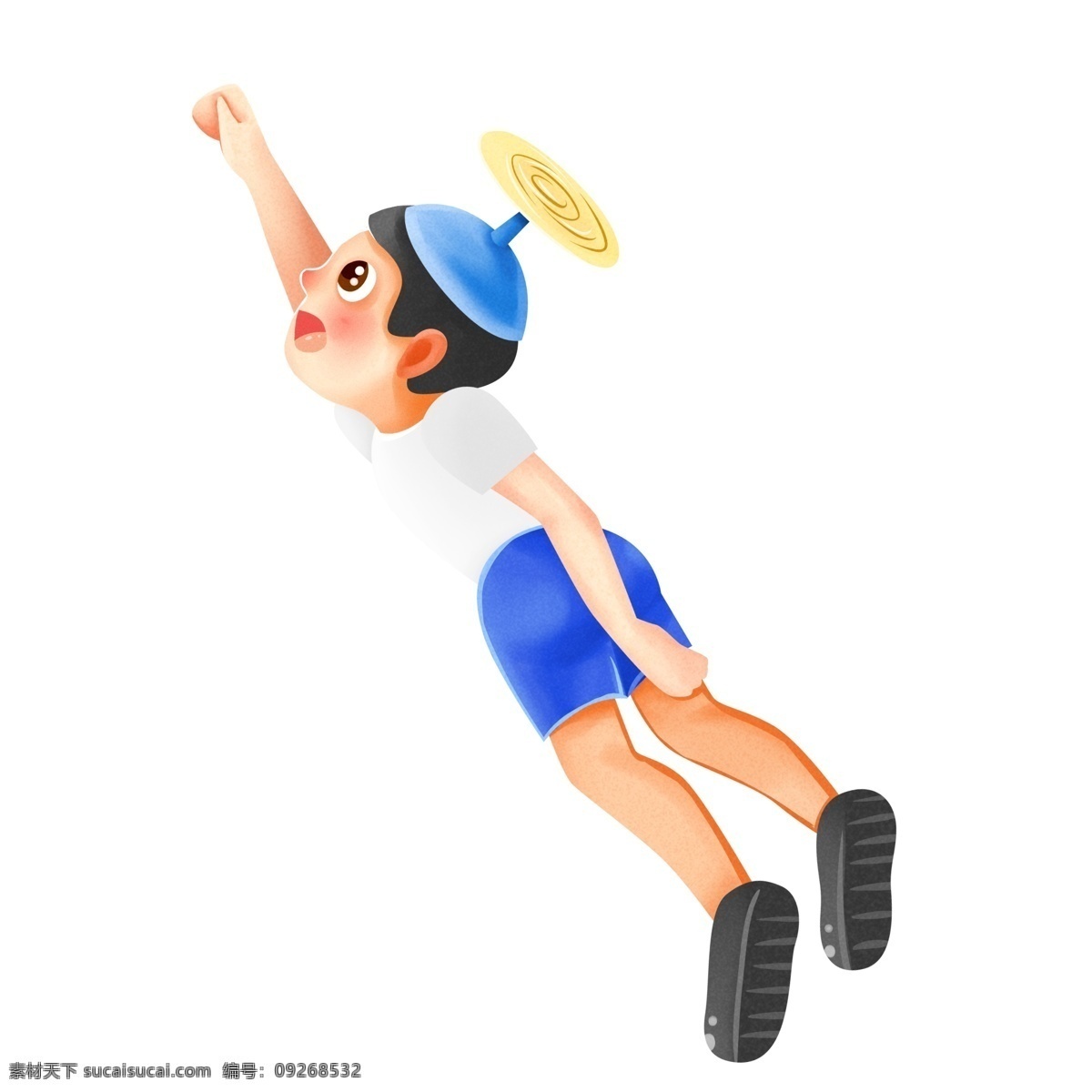 童话 风 飞翔 男孩 人物 童话风 卡通 插画 手绘 儿童