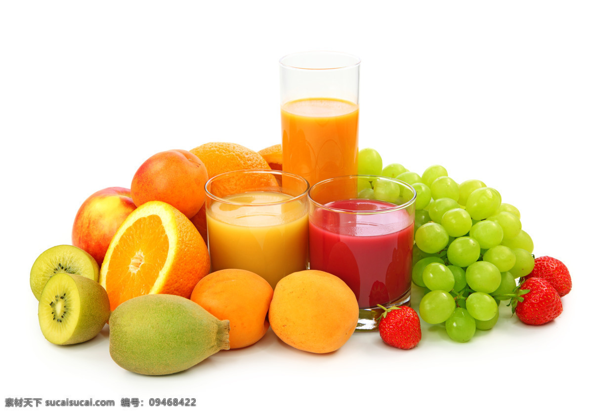 新鲜 水果 果汁 食物 葡萄 草莓橙子 水果图片 餐饮美食
