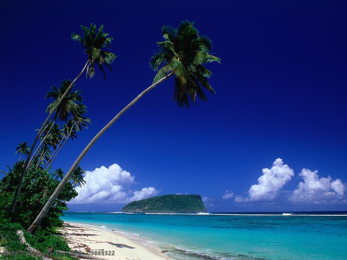 海滩椰子树 海南 沙滩 海边 大海 阳光 蓝天 日光浴 绿树 常绿乔木 风光 碧海 椰树 旅游 白云 自然景观 自然风景