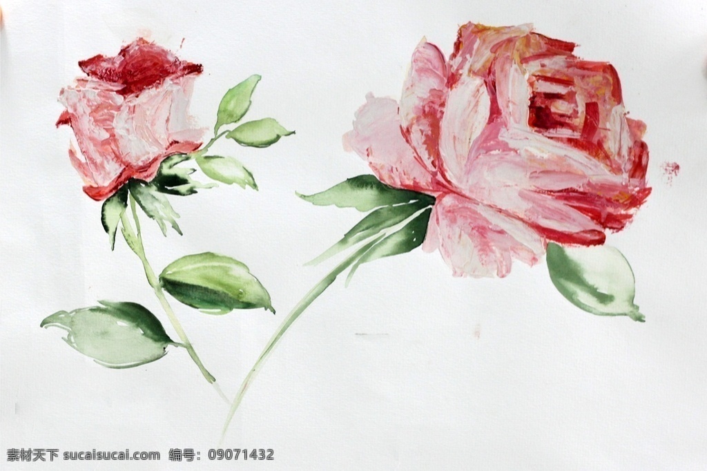 肌理花卉 抽象 花卉 肌理 水彩 两朵花 文化艺术 绘画书法