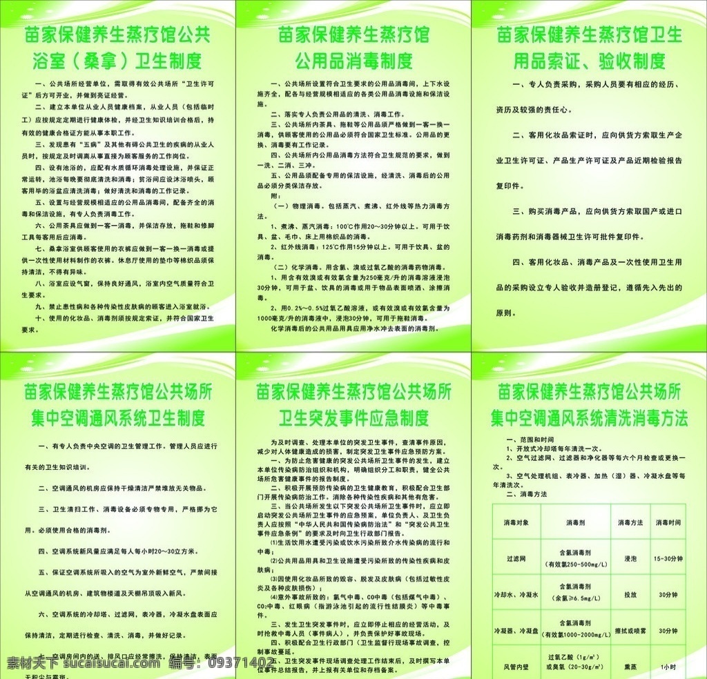 养生 蒸 疗 馆 制度 制度牌 养生制度 绿底 展板 矢量