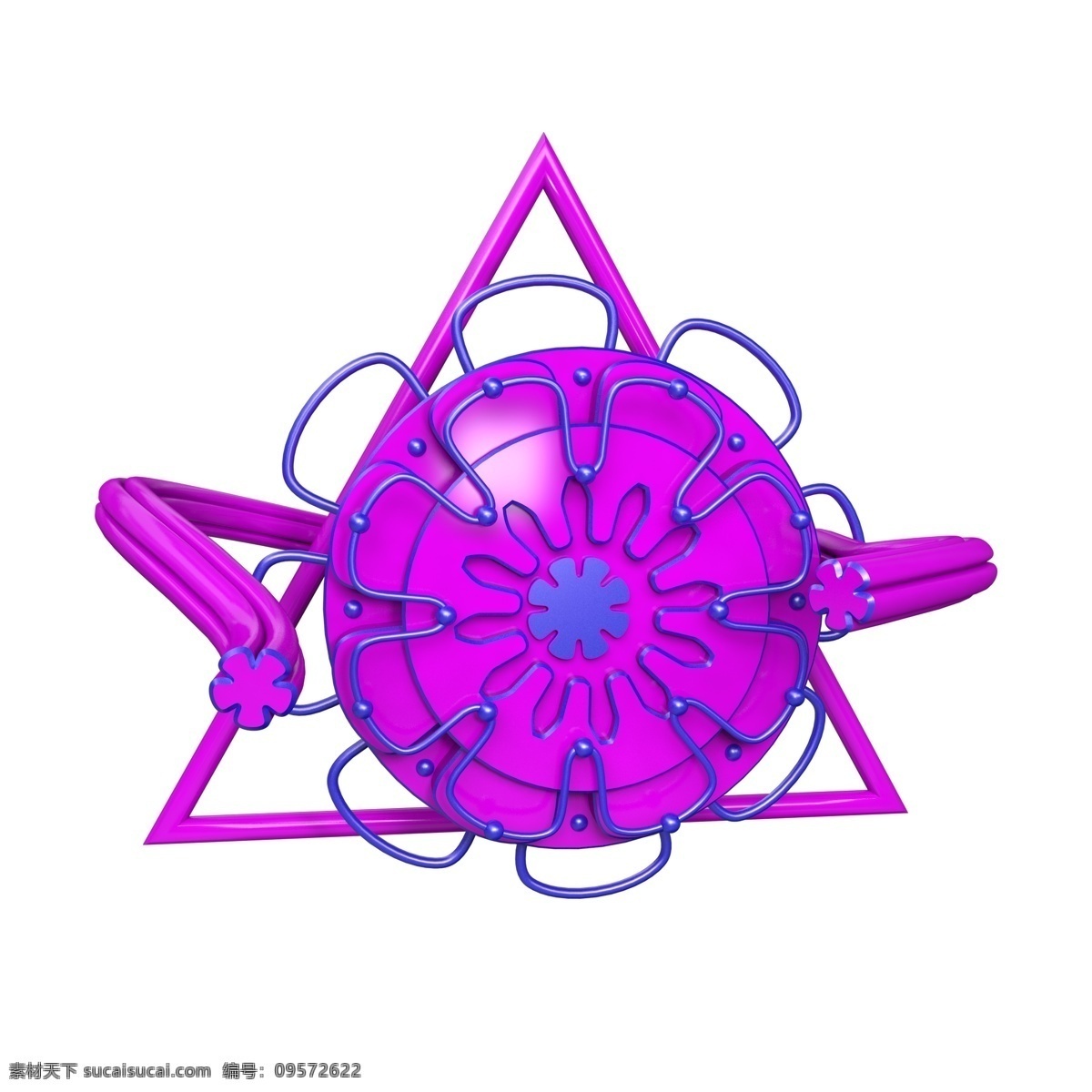 c4d 蓝紫 舞台 装饰 立体 蓝色 紫色 花瓣 电商 促销 三角形 样条 几何 背景 源文件 可编辑 点缀