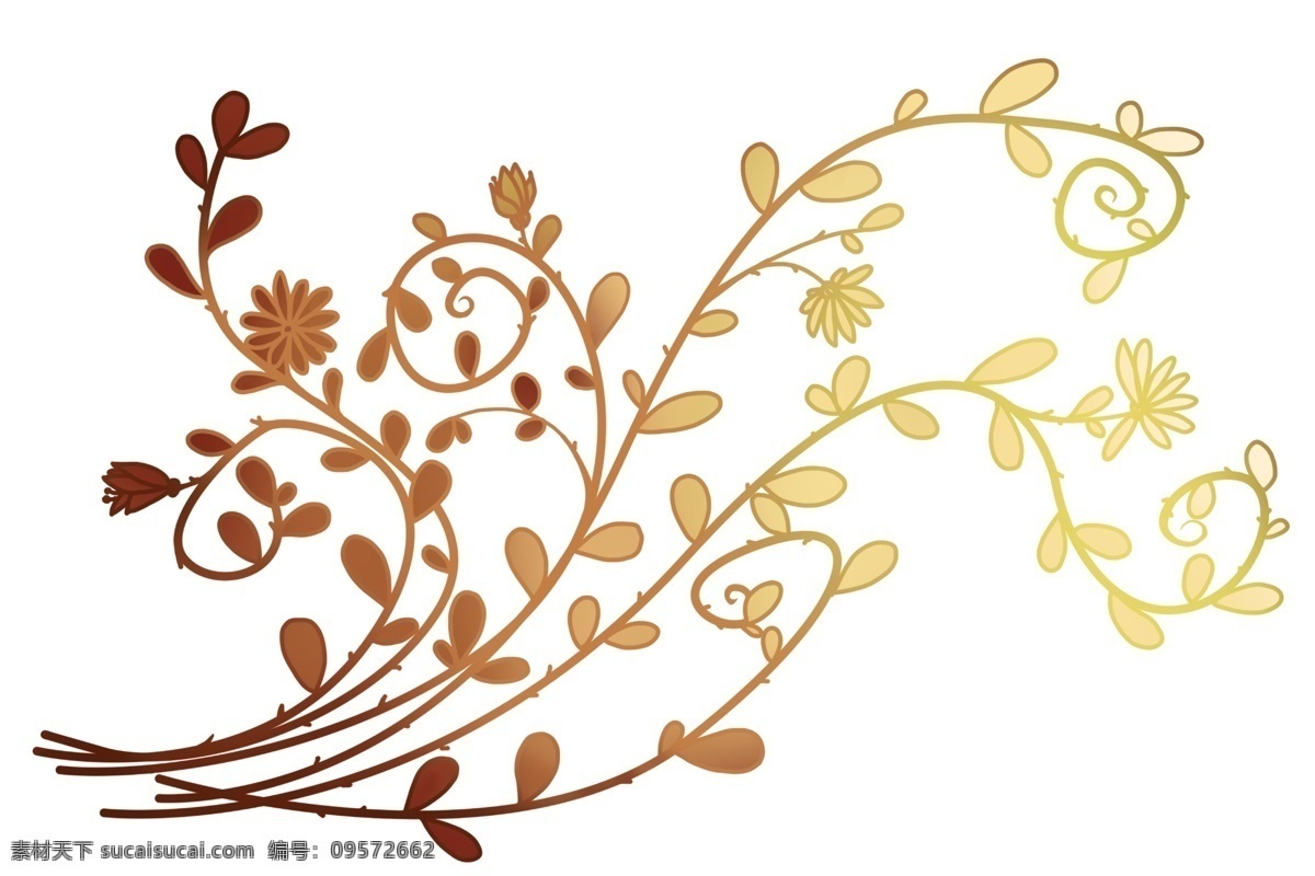 漂亮 花 藤 装饰 插画 漂亮的花藤 装饰插画 创意花藤 精美花藤 好看的花藤 黄色的叶子 植物花藤 花卉