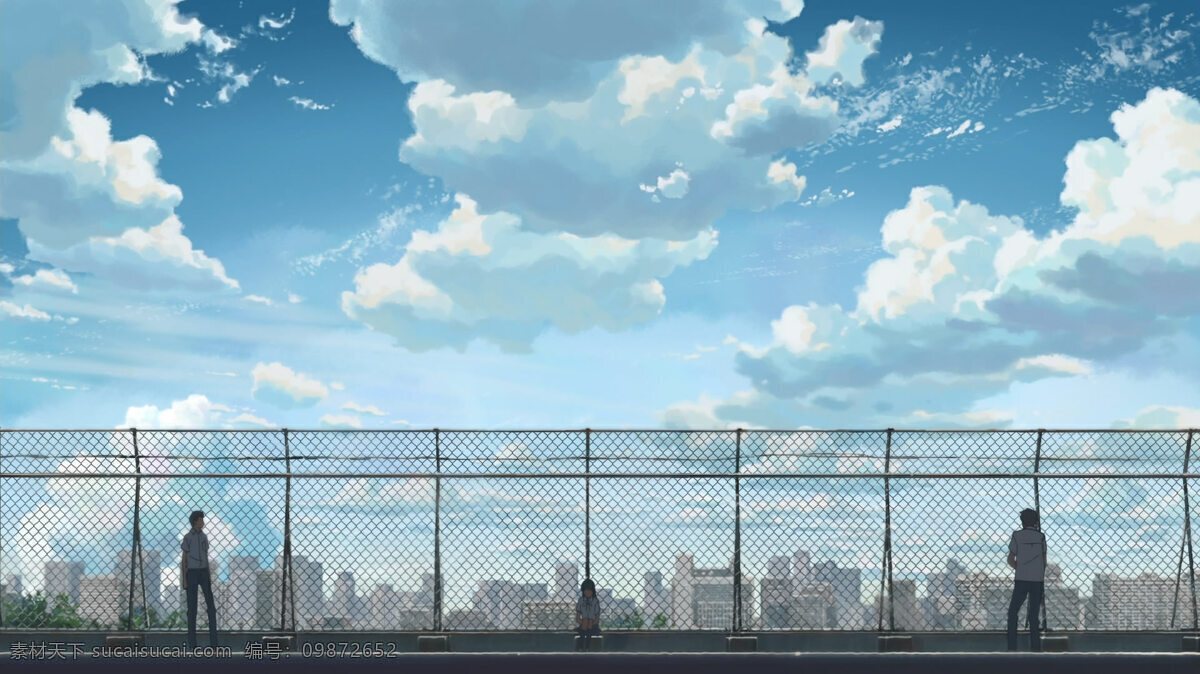 动漫风景 蓝天 天空 白云 栏网 言叶之庭 新海诚 唯美 手绘壁纸 动漫壁纸 动漫场景 高清壁纸 宽屏壁纸 壁纸 言 叶 庭 风景漫画 动漫动画