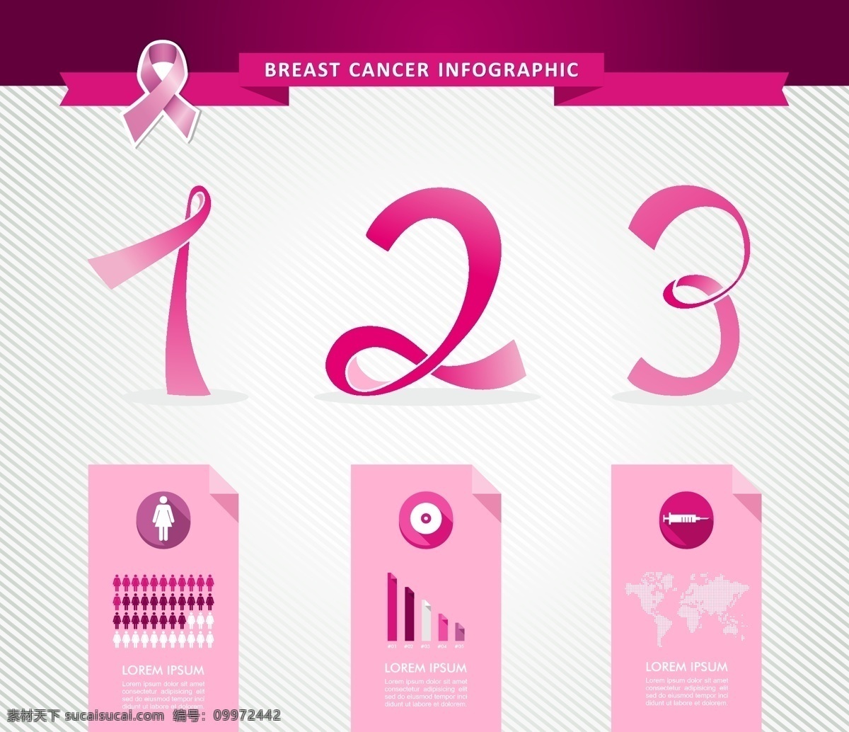 女性 乳腺癌 信息 图表 模板 矢量 信息图表