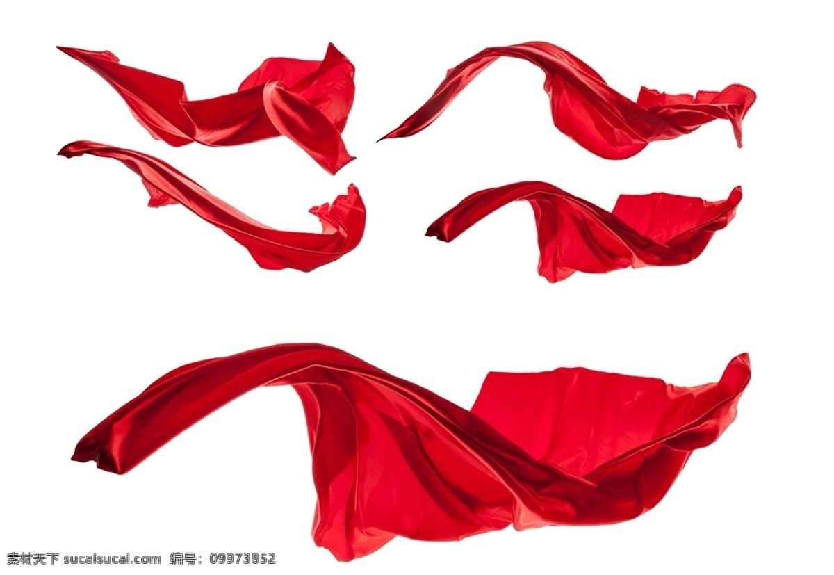 各种 造型 红色 飘带 绸带 随风飘带