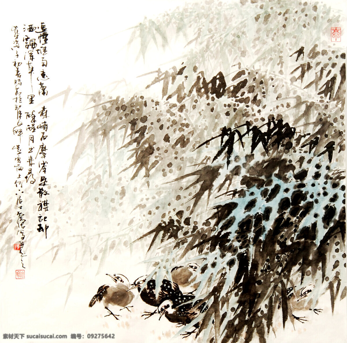 国画艺术 画 绘画书法 鸟 书法 水墨画 文化艺术 竹林 颂 设计素材 模板下载 竹林颂 中国画 植物画 现代国画 竹子 茂盛 浓荫 印章 装饰素材 雕刻 图案