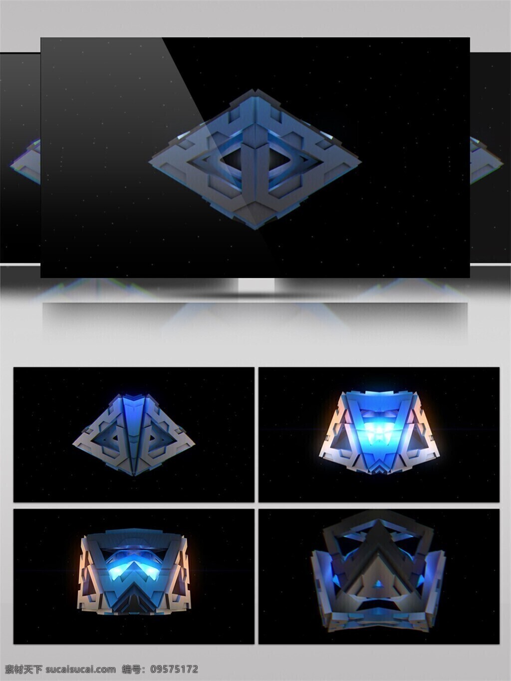 方格 几何 动态 视频 几何空间 梦幻空间 立体蓝色 方格绚丽 3d视频素材 灯光 特效