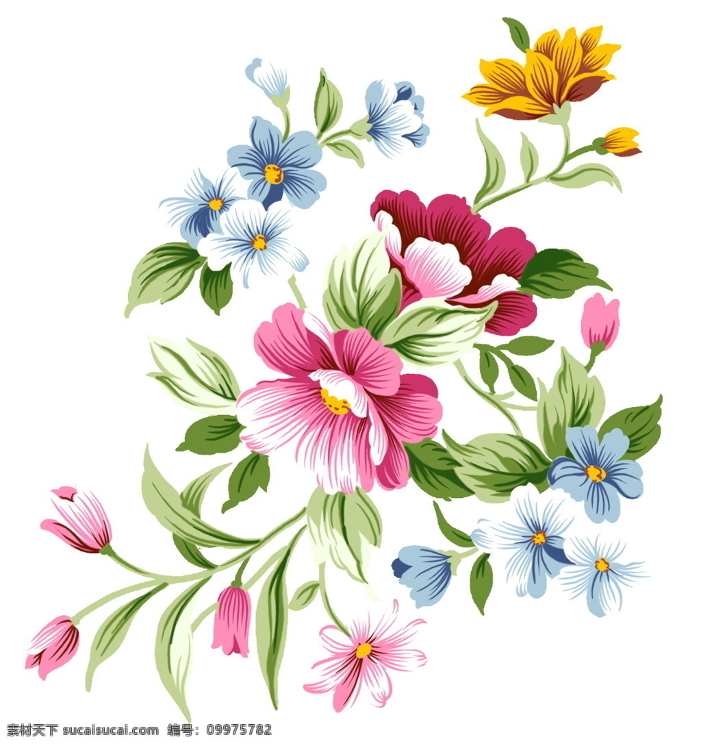 花草插图 花纹 图案 花纹图案 设计素材 花草图案 植物插图 书画美术 白色