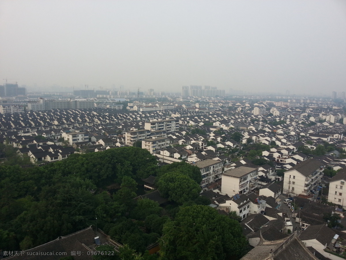 苏州 北寺 塔 上 观 城 北塔报恩寺 苏州老城区 古老建筑 苏州城全貌 苏州北寺塔 旅游摄影 国内旅游 灰色