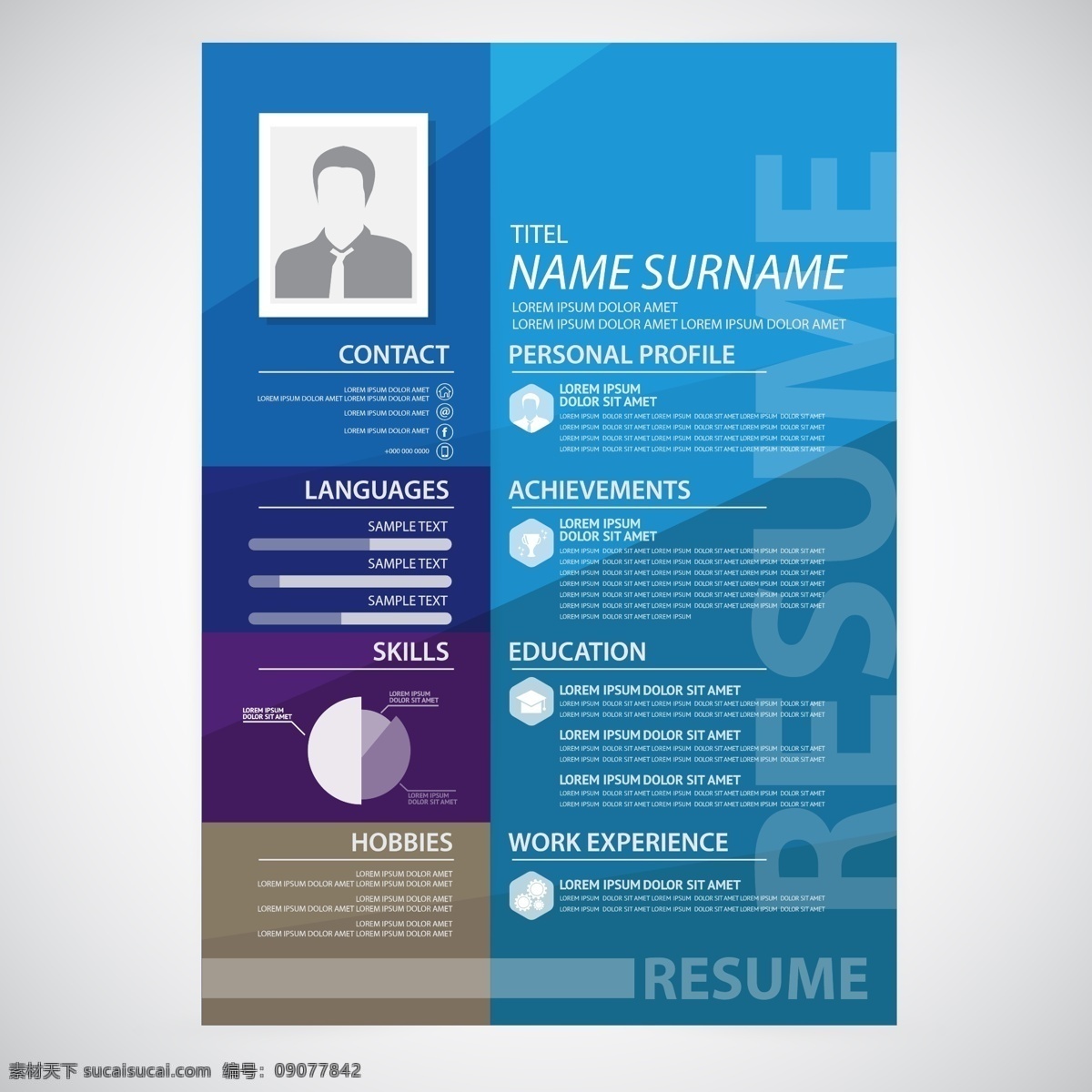简约矢量简历 简约 矢量 简历 色彩 简洁 面试 resume 白色