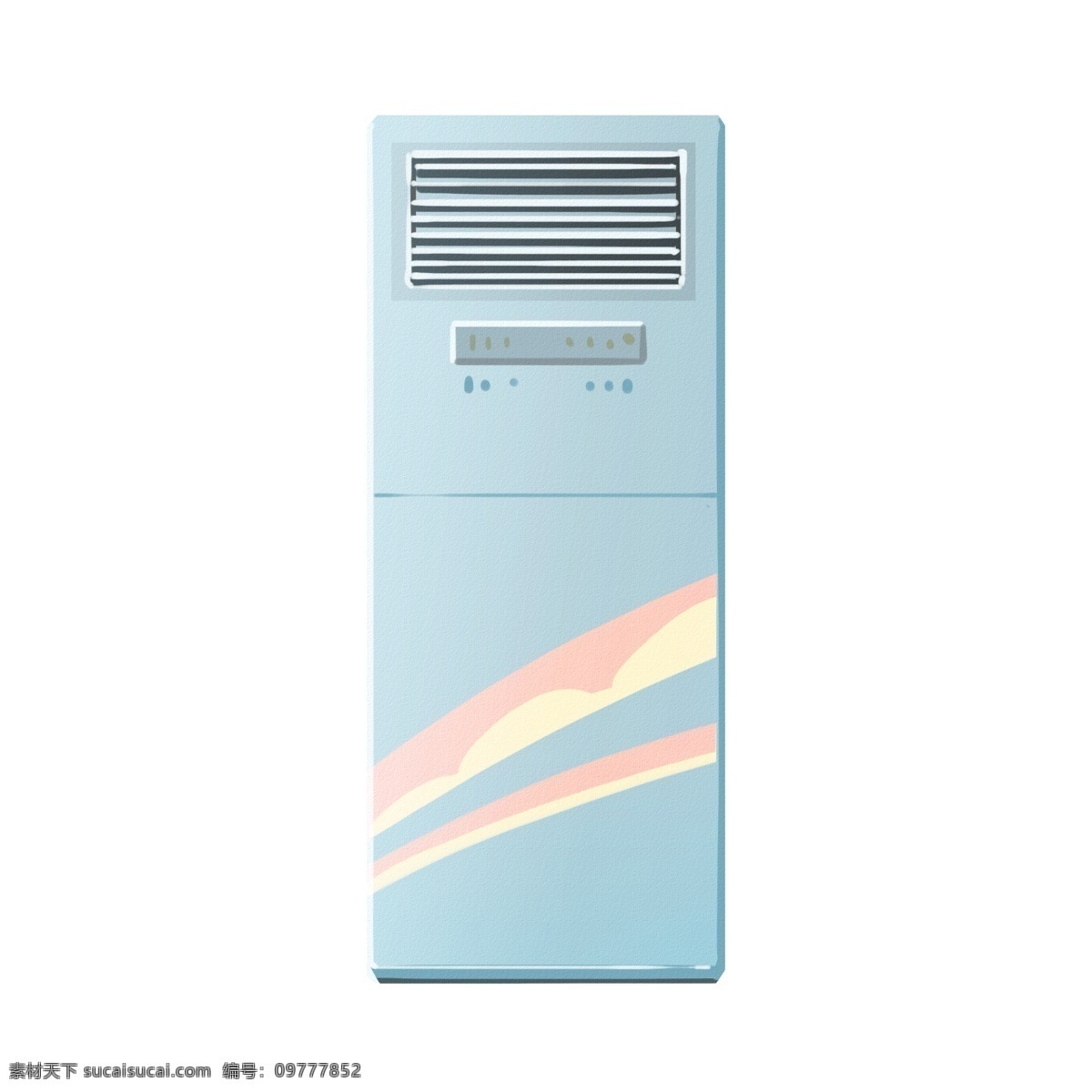 夏日冰箱 夏日 蓝色 冰箱 卡通 可爱 简洁