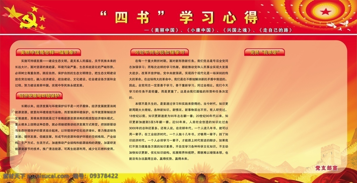 党务宣传栏 宣传栏 学习心得 美丽中国 党务 我承诺 分层