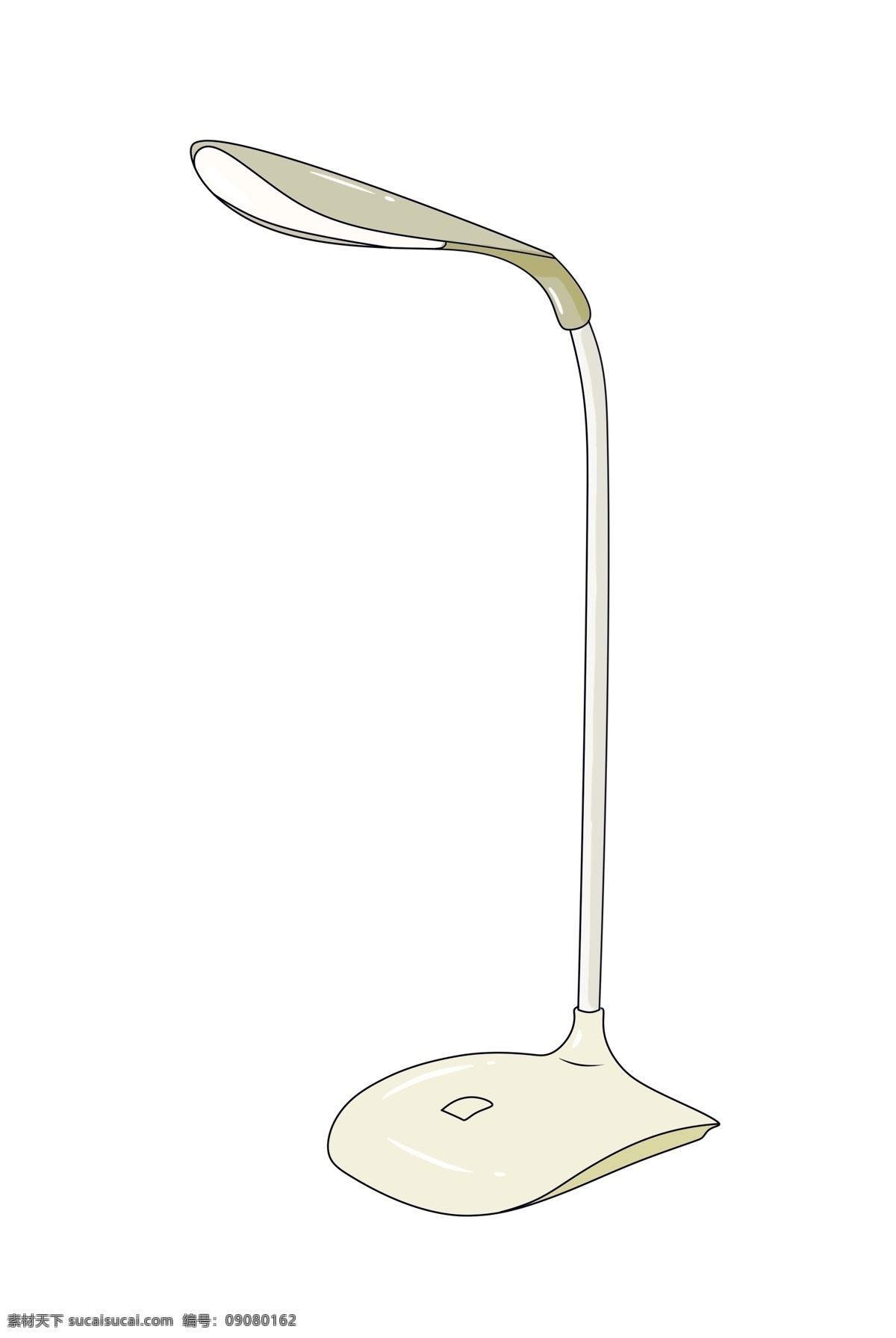 办公用品 台灯 插画 白色的台灯 卡通插画 办公工具 办公器具 办公产品 办公的台灯