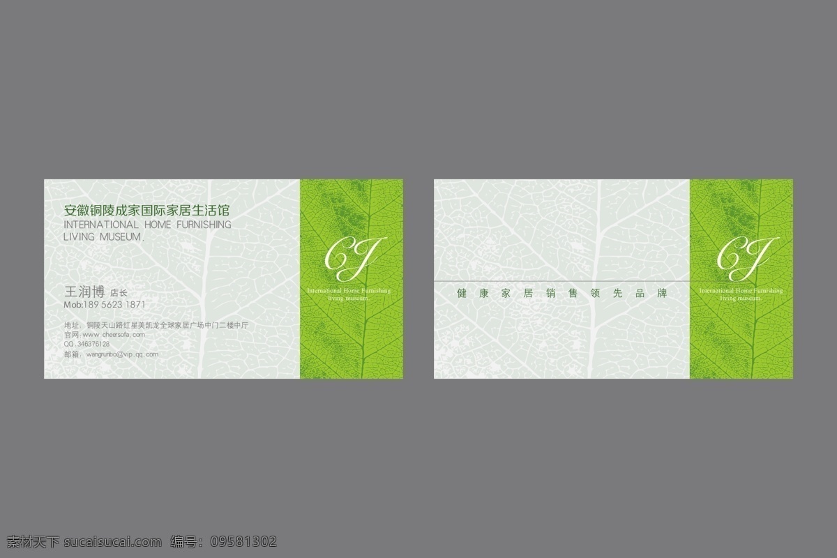 绿色 清新 名片设计 时尚名片 精美名片设计 时尚 精美 雅致名片设计 绿色树叶名片 公司名片设计 名片卡片