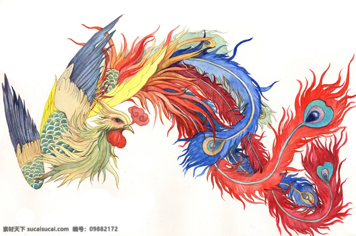 凤凰 吉祥 工笔画 吉 吉祥图案 古典图案 火凤凰 原画工笔画等 文化艺术 传统文化