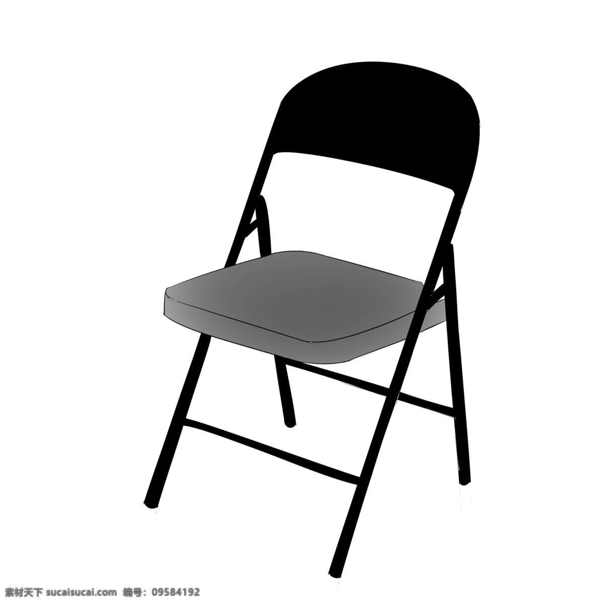 黑色折叠座椅 座椅 椅子 家具