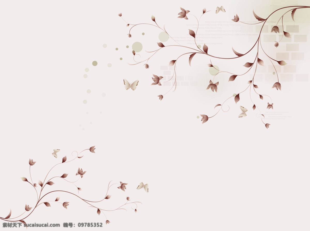 背景底纹 壁画 淡雅花纹 底纹边框 对称 韩国花纹 蝴蝶 花朵 时尚花纹 叶子 植物 曲线 字母 棕色 线条花纹 花纹花边 装饰花纹 墙纸 墙画 设计素材 装饰素材 背景墙