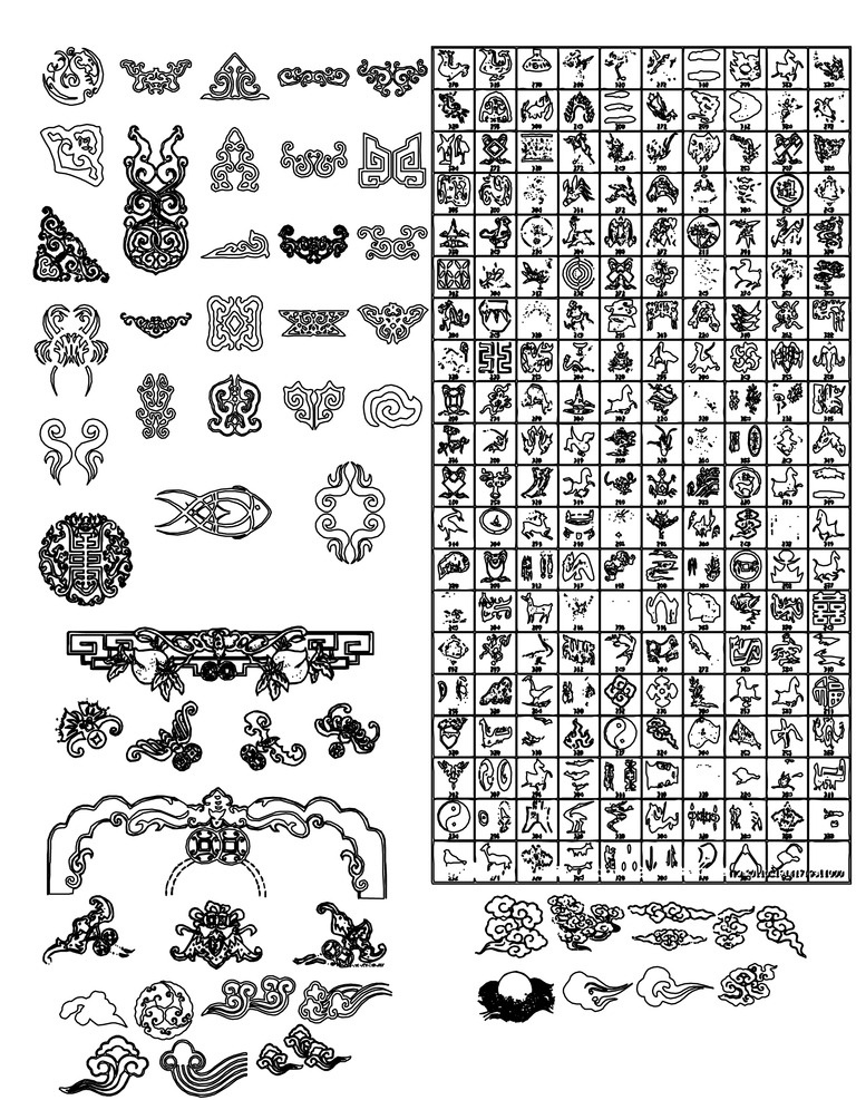 cad 版 传统 吉祥 花纹 吉祥花纹 传统花纹 蒙古族花纹 cad格式 景观专辑 底纹边框 花边花纹 dwg