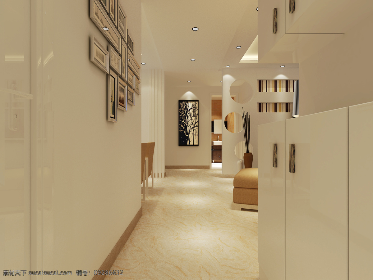 现代 简约 效果图 3d设计 室内 休闲 走廊 现代风格装修 3d模型素材 其他3d模型
