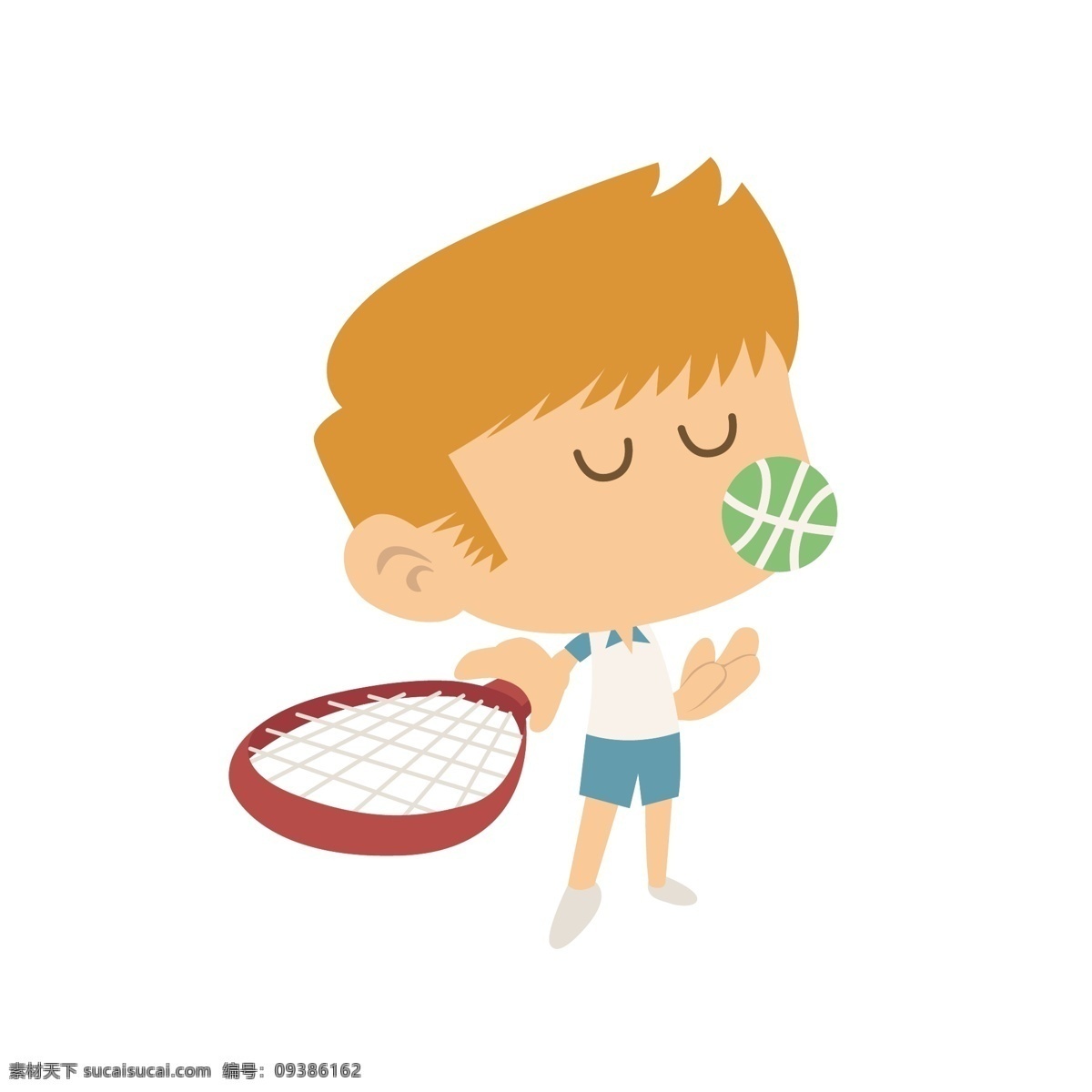 卡通 网球 男孩 矢量 卡通男孩 运动员 网球运动员 男性 男性运动员 卡通运动员 卡通网球