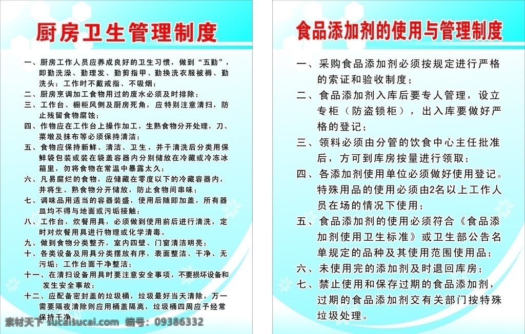 制度牌 麦肯基制度牌 厨房 卫生 管理制度 食品 添加剂 制度 牌 食品安全 矢量