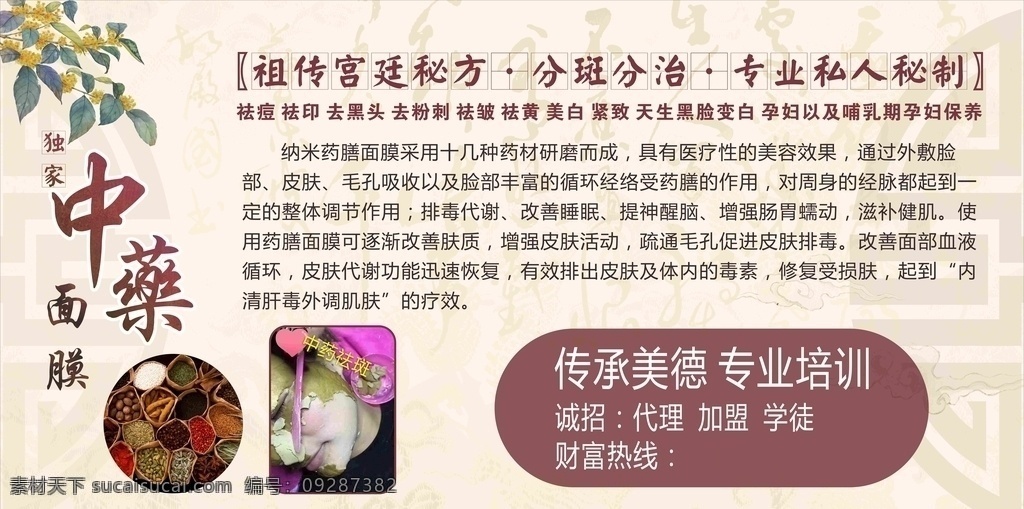 美容 美白 中药面膜 养生 去图片 去斑