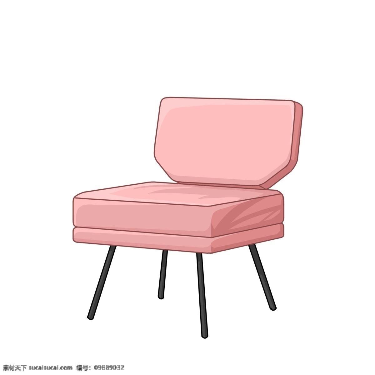 手绘 粉色 沙发 插画 家具 凳子 卡通插画 沙发椅插画 手绘沙发 粉色沙发 沙发椅 现代椅子