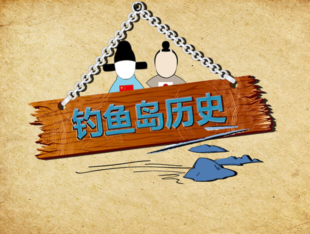 钓鱼岛 历史 介绍 ppt素材 卡通 中国 历史课 教育 模板