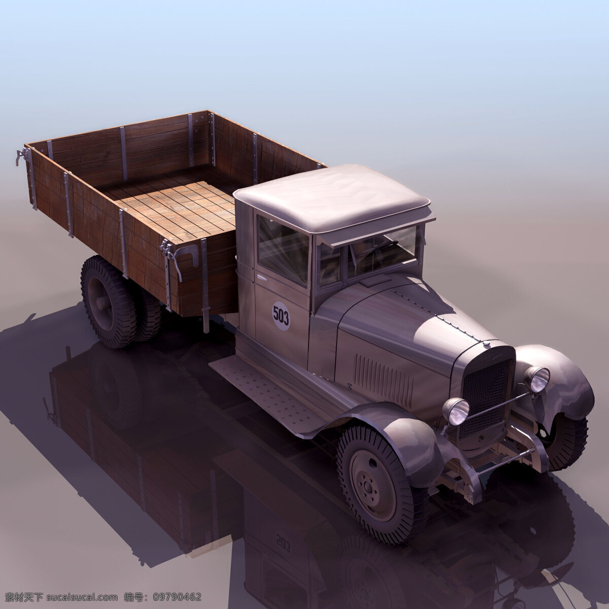 交通运输 老式 卡车 模型 汽车 老式卡车 3d模型素材 游戏cg模型