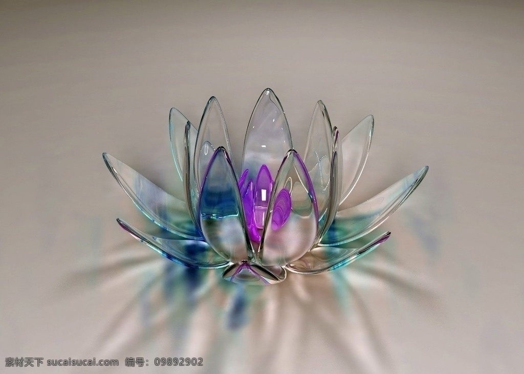 水晶玻璃素材 水晶 玻璃 花 3d作品 3d设计